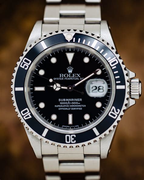 rolex submariner date 16610 steel mens